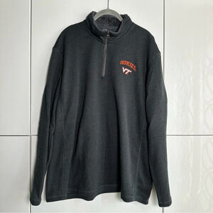 Mens Champion Virginia Tech 1/4 Zip Knit Pullover Embroidered Black Size XXL